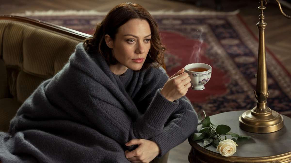 Woman experiencing inner unease despite external calm