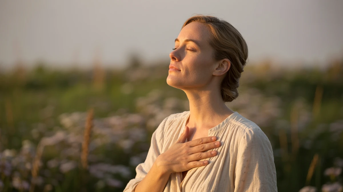 Person experiencing emotional relief from shame and guilt